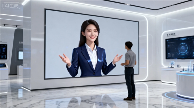 AI数字人公司技术深探全息舱数字人和大屏互动成AI展厅标配